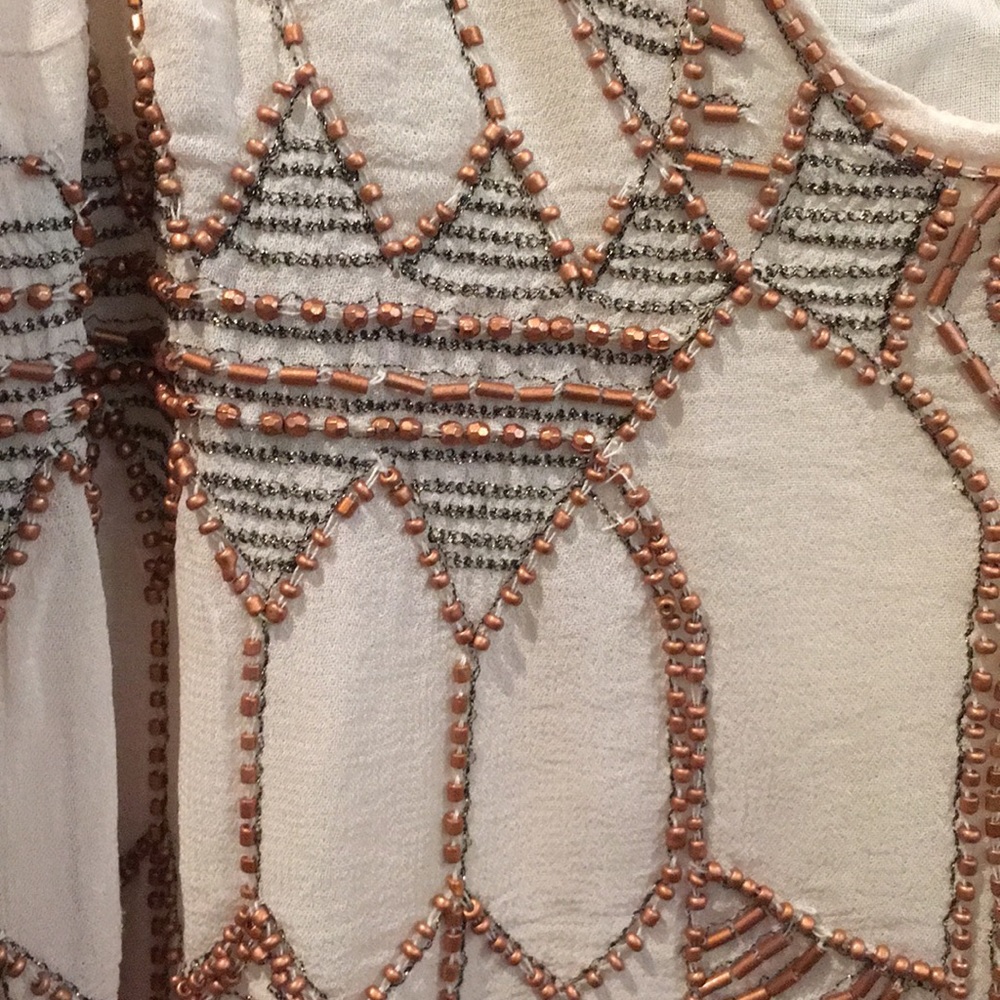 New Free people embellished v neck tunic - Picture 2 of 6